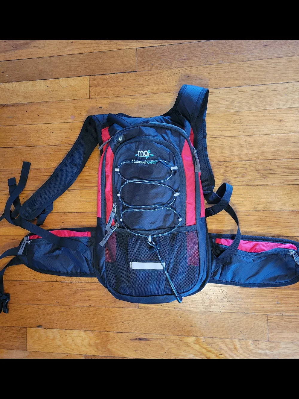 Mubasel Gear Black & Red Hydration Backpack